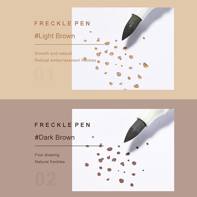 Freckle Pen 2 Colors Waterproof Lasting Natural Like Face Freckle Makeup Pen 2 Pcs 0.17 Fl Oz-VivaGrace Women