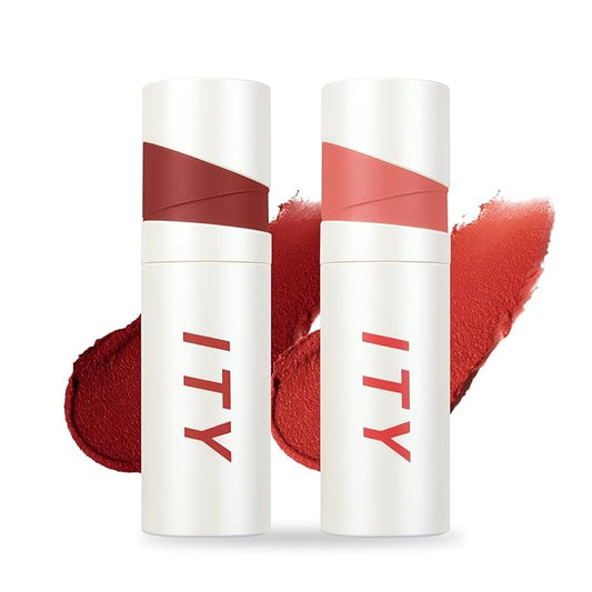 ITY Velvet Matte Finish Lip Stain-Mousse Textured Lip Clay, Conceals Lip Lines, Rich Pigment Lip Tint Lipsticks,2 Pack, 0.14 oz (4g) in Ruby, Radiance-VivaGrace Women