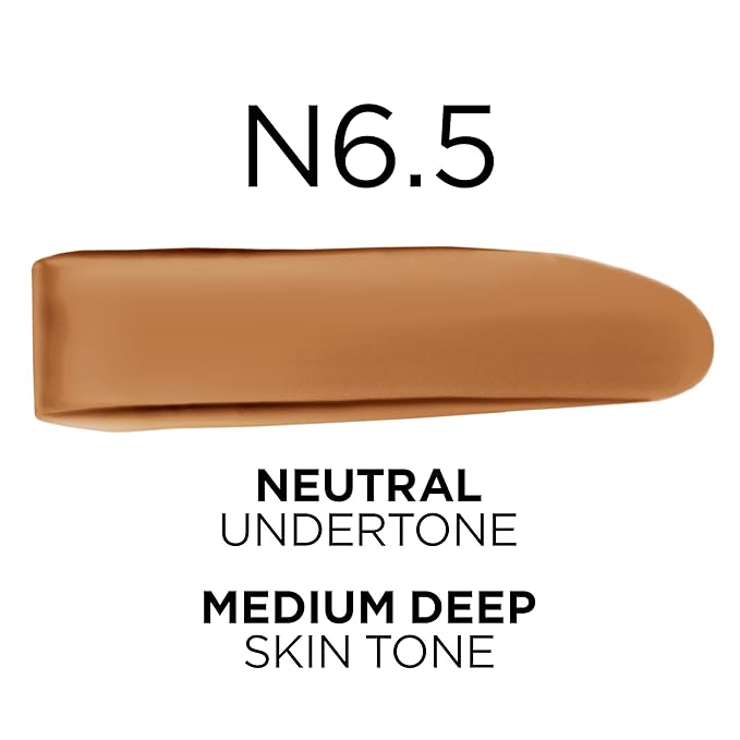 L'Oreal Paris True Match Super-Blendable Foundation, Medium Coverage Liquid Foundation Makeup, N6.5, Medium Deep, 1 Fl Oz-VivaGrace Women