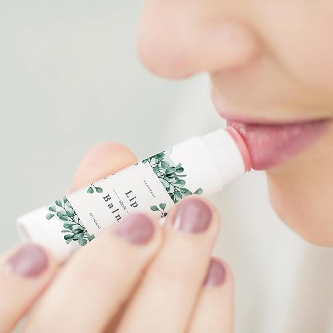 CRASPIRE 80Pcs 8 Styles Labels for Lip Balm Coated Paper Paster Tropical Plants Square Tubes Lip Balm Labels Stickers Natural Homemade Self-Adhesive Stickers Logo for Containers Cosmetics Lipsticks-VivaGrace Women