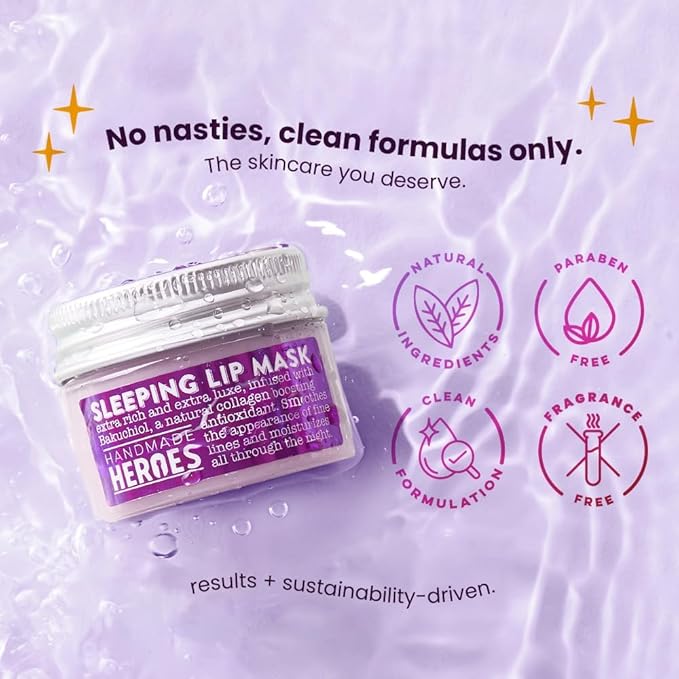 100% Natural Vegan Lip Butter Sleeping Lip Mask, Overnight Lip Moisturizer and Conditioner for Dry Lips. Intensive Lip Balm and Lip Therapy Skin Care with Mango butter (Bakuchiol - Collagen Boosting)-VivaGrace Women