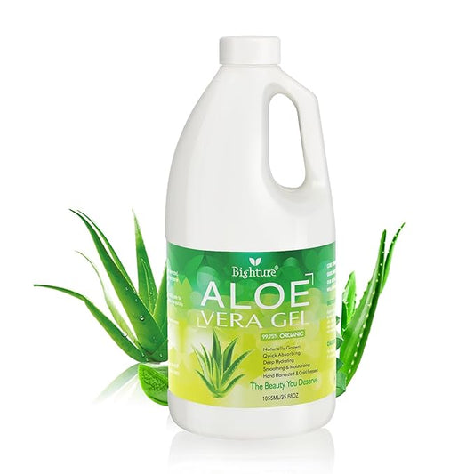 Aloe Vera Gel, 100% Aloe Vera Extracted from Freshly Cut Pure Aloe Leaves, Pure Aloe Vera Gel for Skin Care like Deeply Soothing, Firming, After Shave, Sunburn Relieve(Family Pack)-VivaGrace Women