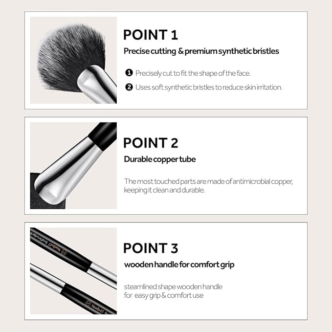 Eye Makeup Brush Set 5 Pcs | Small & Portable Eye Shadow Brushes | Korean Eye Makeup Brushes | Premium Synthetic Bristles for Professionals-VivaGrace Women