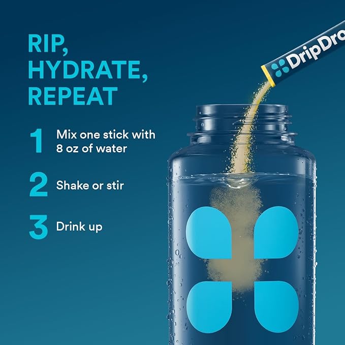 DripDrop Hydration Packets - Lemon - Single Serve Electrolytes Powder Drink Mix - Non-GMO, Gluten Free, Vegan - 32 Sticks-VivaGrace Women
