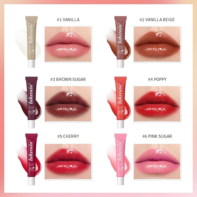 Lip Butter Balm for Dry Cracked Lips,Moisturizing and Hydrating Lip Butter Balm Set,Day and Night Hydrating Lip Mask,Nourishing Lip Care 100% Vegan… (135# Vanilla+Brown Sugar+Cherry)-VivaGrace Women
