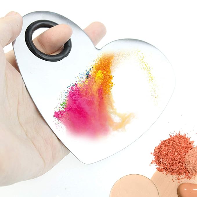 Stainless Steel Heart Shaped Makeup Palette Spatula - Makeup Artist Makeup Enthusiast Tools for Blending Cosmetic Foundation Shades-VivaGrace Women