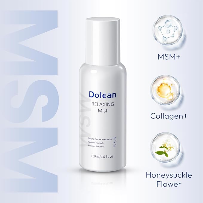 Relaxing Mist Facial Spray With Msm And Collagen, Face Mist Hydrating And Redness Remedy,No Artificial Fragrance, Body/Skin Care, 4 Fl Oz-VivaGrace Women