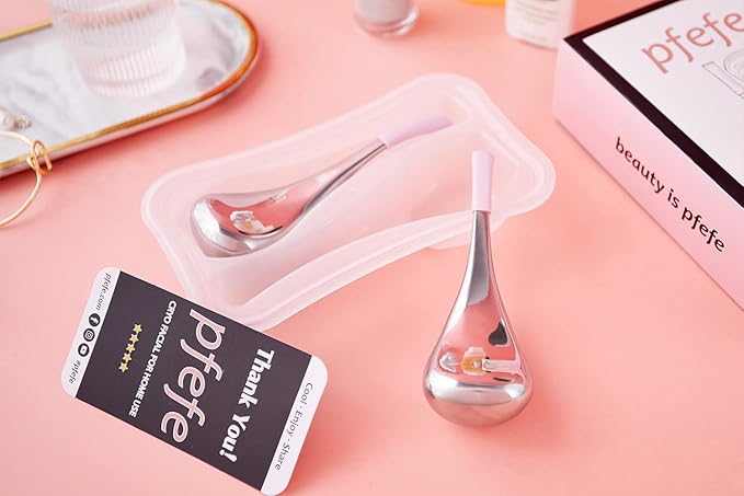 Cryo Sticks Facial Skin Care Ice Globes for Women Face Eyes, Stainless Steel Face Beauty Tools for Girls Ladies, Esthetician Supplies Cooling Spa Globes with Storage Case-VivaGrace Women
