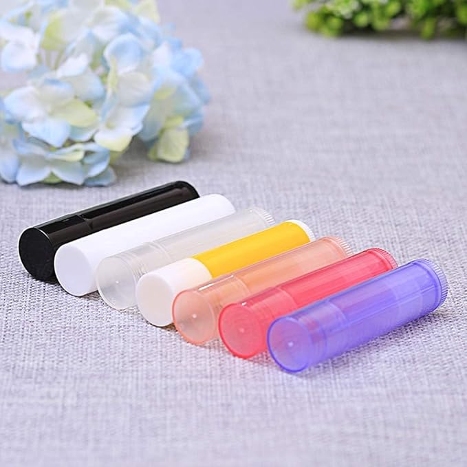 30 Pieces Multicolor Empty Lip Balm Container Tubes Lip Balm Empty Container Clear Tubes with Twist Bottom and Top Cap(Color Random)-VivaGrace Women