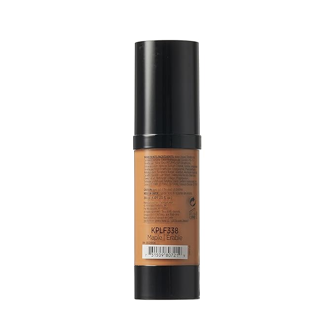 Kiss New York Professional Liquid Foundation - Lightweight and Hydrating Formula, Natural Finish, Control Shine, Cover Pores, Medium to Full Coverage, Green Tea Extract (Maple)-VivaGrace Women
