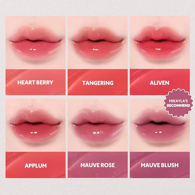 TIRTIR [*Mini Size Waterism Tinted Lip Gloss #07 Cassis Plum, 0.06 Fl Oz – Kiss Ready Lipgloss, 12H Long Lasting Non Sticky Natural Tinted Glow Korean Multiuse Cheek and Lip Tint for Women gift-VivaGrace Women