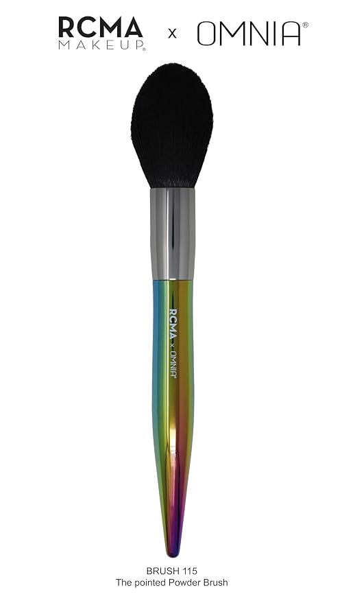 RCMA Makeup x Omnia Professional Makeup Brush 5pc Set, Premium Synthetic Fiber, Iridescent Acrylic Handle, Face Powders, Complexion and Foundation Blending Application Brush set.-VivaGrace Women