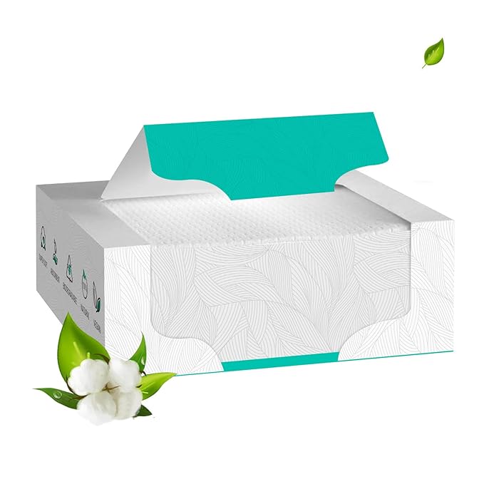 ONLYCARE Disposable Face Towel, Biodegradable Disposable Towels for Travel, 10" x 12" Thick Soft Facial Towels for Sensitive Skin, Makeup Remover Dry Wipes, 1 Travel Pack,15 Count