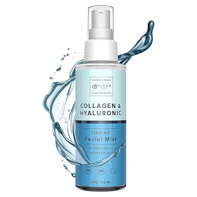 Hyaluronic Acid & Collagen Face Mist - Dermatologist Tested, Moisturizes & Tones Skin, Anti-Aging, Natural Ingredients, Cruelty-Free, 95% Natural - All Skin Types - 4 OZ-VivaGrace Women