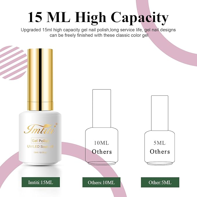 Imtiti Gel Nail Polish, 1 Pcs 15ml Dark Green Color Gel Polish Soak Off Nail Art Manicure Salon DIY Nail Lamp Gel Nail Design Decoration at Home Gift for Women, 0.5 Fluid Ounces