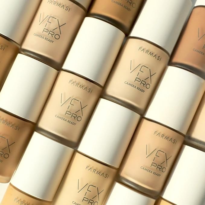 FARMASi Vfx Pro Foundation, Full Coverage Liquid Cream, Lightweight Long Lasting Coverage, Breathable Skin Moisturizer with Color True Matte Blending, Face Makeup, 1 fl. oz / 30 ml - Neutral Medium 13-VivaGrace Women