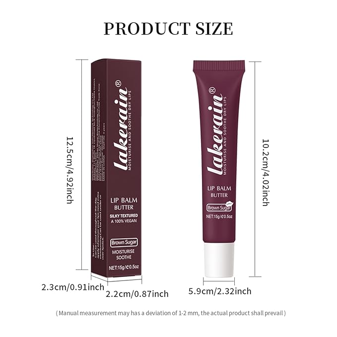 Lip Butter Balm, Day/Night Hydrating Lip Mask, Moisturizing Lip Balm Butter, Ultra-Nourishing Lip Care Moisturizer, Lip Butter Gloss Shine Lip Glow Oil Makeup#3 Brown Sugar-VivaGrace Women
