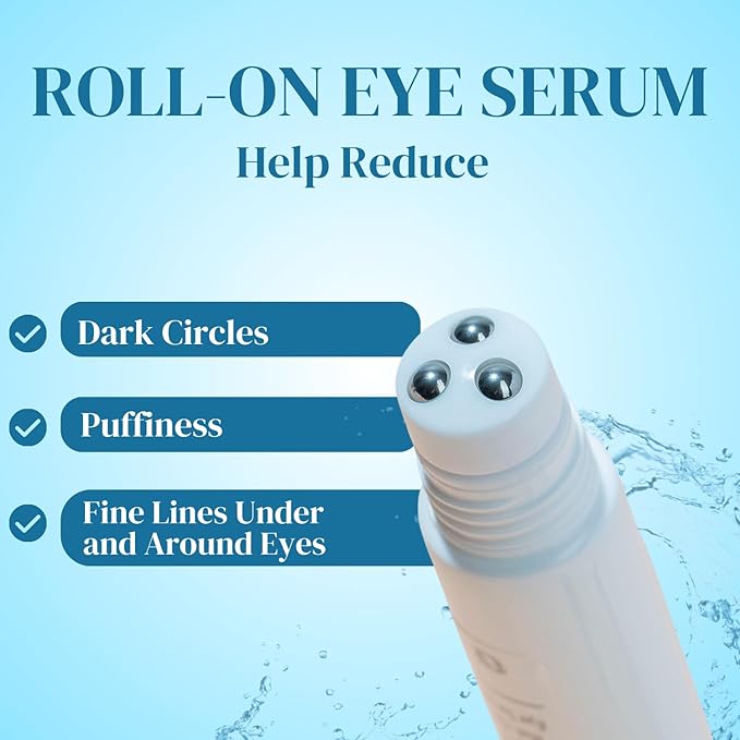 Miss Spa Eye Serum 5-in-1 Roll On Under Eye Cream, Helps De-puff and Brighten Under and Around Eyes, Anti-Aging Under Eye Roller Helps with Fine Lines and Dark Circles, Vitamin B3, Eye Bag Remover-VivaGrace Women