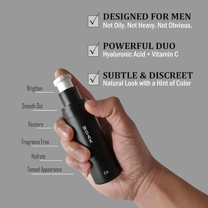 WOAK C4 – Men's Tinted Moisturizer BB CC Cream Foundation – Color Correcting Camo Complex – Hybrid Skin Care (Medium)-VivaGrace Women