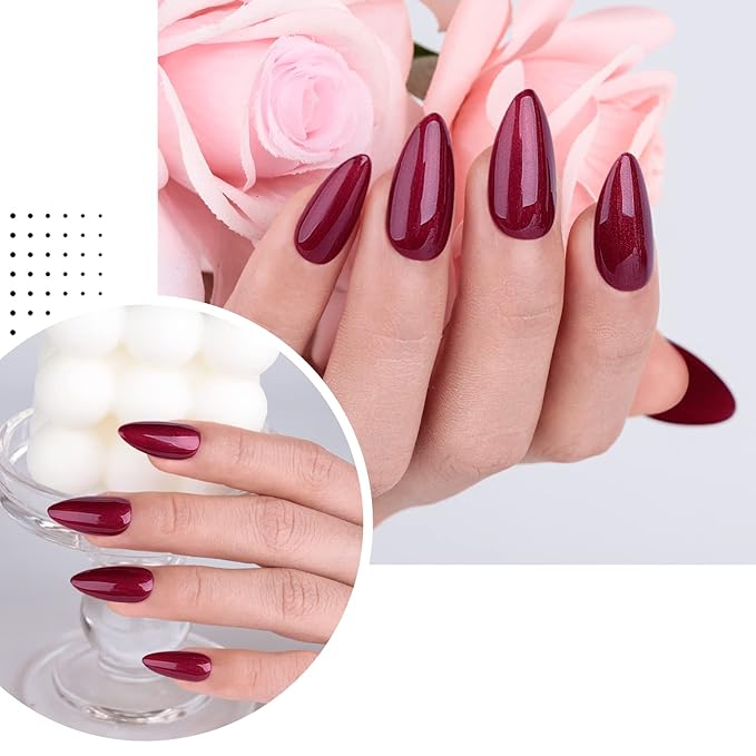 Imtiti Red Gel Nail Polish, 1 Pcs 15ml Pearl Red Color Soak Off LED Long-Lasting Nail Gel Polish Nail Art Starter Manicure Salon DIY at Home, 0.5 Fluid Ounces