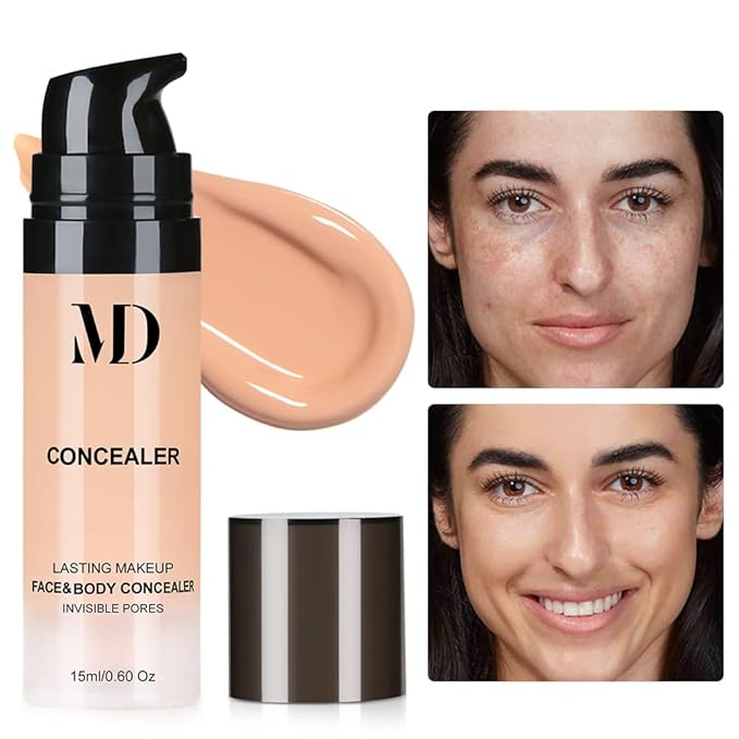 Liquid Primer Set Matte Liquid Full Coverage Oil Control Breathable Invisible Cover Concealer Primer with Face Primer, Makeup Sponge-VivaGrace Women