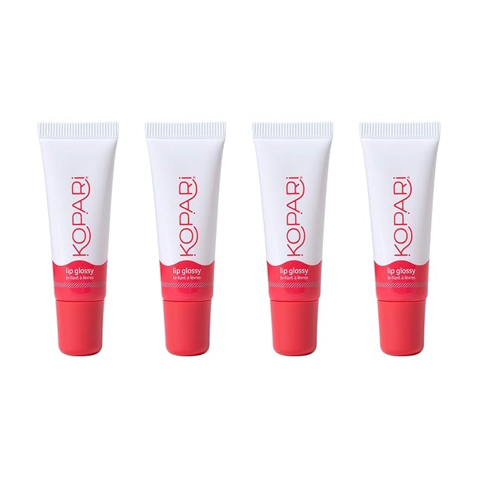 Kopari Coconut Lip Glossy Clear - Hydrating and Moisturizing Coconut Oil, Vitamin E and Shea Butter Lip Gloss With 100% Organic Coconut Oil, Non GMO, Vegan Sulfate Free (4 Pack)-VivaGrace Women