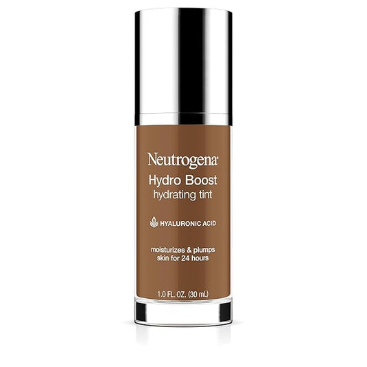 Neutrogena Hydro Boost Hydrating Tint Foundation Makeup for Dry Skin, with Hyaluronic Acid, Lightweight Oil-Free Water Gel, Non-Comedogenic, 135 Chestnut Color 1.0 fl. oz-VivaGrace Women