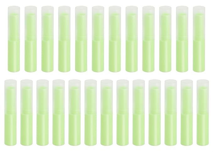 0.14oz Empty Flavored Lip Balm Container Tubes Plastic Homemade Moisturizing Lip Stick with Caps Bulk Fit for Women Adult DIY Making Supplies, 25 Count (Green)-VivaGrace Women