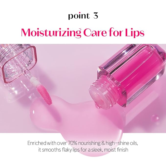 ETUDE Dear Darling Oil Tint #5 Red Oil 4.2g | High Moisturizing and Strong Hydrating Lip Oil/Lip Gloss | Smooth and Moist Lips | Non-Sticky Lip Oil Tint For Dry Lips | K-beauty-VivaGrace Women