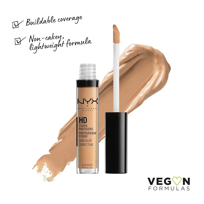 NYX PROFESSIONAL MAKEUP HD Studio Photogenic Concealer Wand, Medium Coverage - Golden-VivaGrace Women
