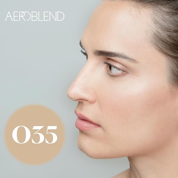 AEROBLEND Airbrush Foundation Makeup (O35) Professional, Water-Based, Buildable, Long-wearing, For all skin types, 1 oz-VivaGrace Women