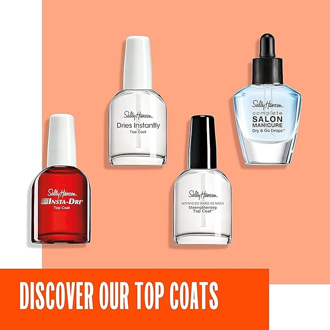 Sally Hansen Insta-Dri®, Clear Top Coat, Quick Dry, Long Lasting, Streak-Free Shine, Clear Nail Polish