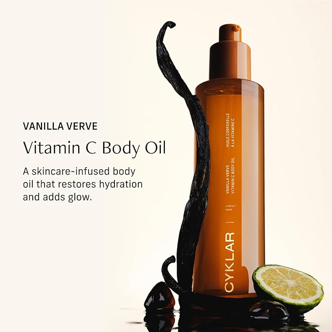 Vitamin C Body Oil for Women and Men. Moisturizing Vanilla Verve Scented Body Serum for Glowing Skin. Nourishing, Hydrating After-Shower and Bath Skin Care Moisturizer, 4.2 Fl Oz-VivaGrace Women