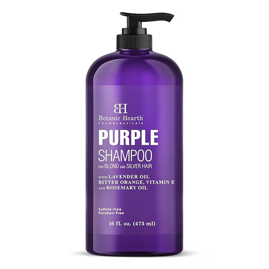 Botanic Hearth Purple Shampoo 16 Fl Oz | For All Shades Of Blonde, Silver & Gray Hair | With Lavender Oil, Vitamin E & Rosemary Oil | Sulfate & Paraben Free-VivaGrace Women