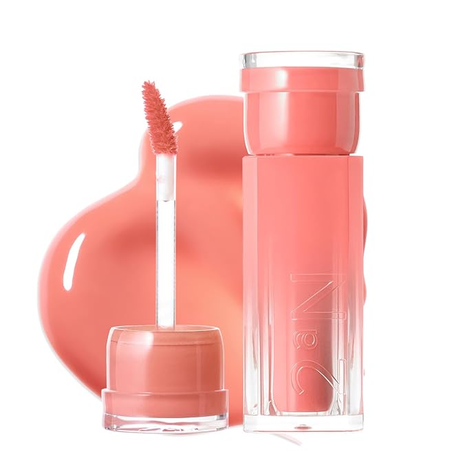 2aN Glaze Bouncing Tint – Lightweight, Moisturizing Lip Tint with High-Shine Finish, Smooth, Light Plumping, Comfortable Wear, Korean Makeup (Nudy Coco, 0.16 oz)-VivaGrace Women