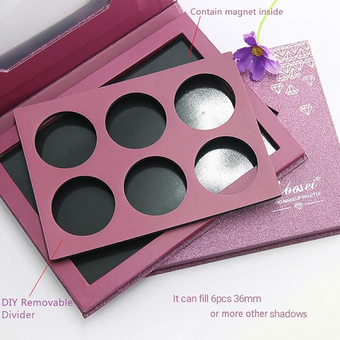 Medium-Sized Magnetic Makeup Palette with Diamond-Shaped Transparent Window-VivaGrace Women