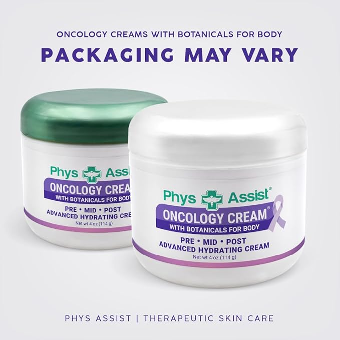 Oncology Cream 4 oz plus 3 Pack Lip Balm. Hydrating to Stressed Skin Undergoing Chemo or Radiation. Skin Therapy. Made with Botanicals.-VivaGrace Women
