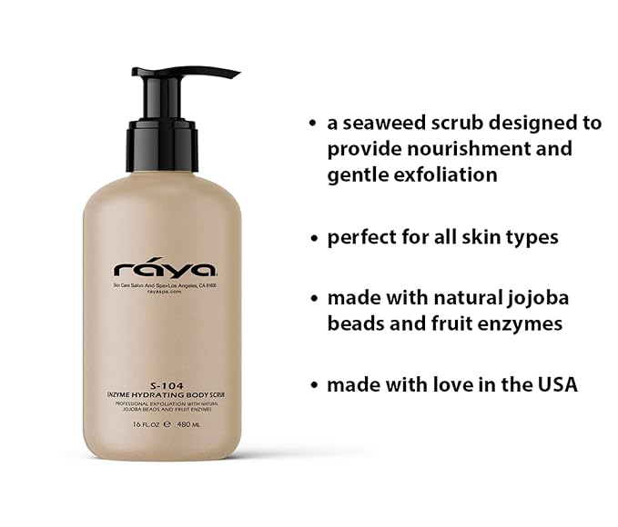 RAYA Enzyme Hydrating Body Scrub 16 oz Pineapple Scent (S-104) | Gentle and Exfoliating Body Scrub | Made with Seaweed, Jojoba Beads, and Fruit Enzymes-VivaGrace Women