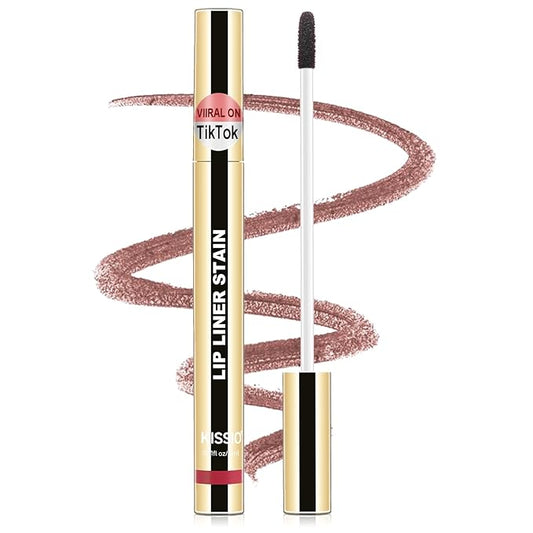 KISSIO Lip Liner Stain,Peel Off Lip Liner,Transfer Proof,Long Lasting and Waterproof,Lips Tint Tattoo,Natural Makeup Stain,Matte Finish,Light brown-VivaGrace Women