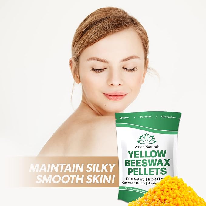 Yellow Beeswax Pellets 8oz, Pure, Natural, Cosmetic Grade, Bees Wax Pastilles, Triple Filtered, Great For DIY Lip Balms, Lotions, Candles By White Naturals-VivaGrace Women