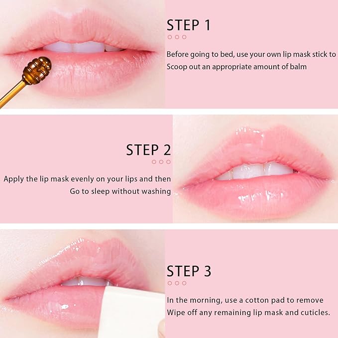 3 PCS Bee Lip Balm Honey Pot, Strawberry & Apple Lime & Coconut Lip Mask Overnight Propolis Moisturizing Lip Balm Hydrating Prevention Dry and Crack Lip Scrubs Exfoliator Lip Wrinkle Care (Set D)-VivaGrace Women