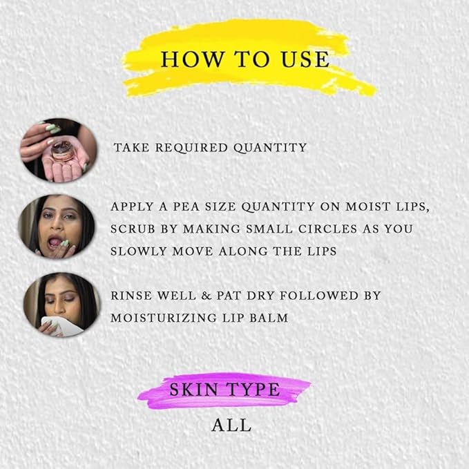 ROOTS AND HERBS Ayurvedic Cacao & Manjistha Cane Sugar Lip Scrub 100% Vegan, No-Paraben, No-SLS, No-Sulphate & Natural Treatment Exfoliator for Dark, Dry, Chapped Smooth & Brighter Lips (15gm/0.53oz)-VivaGrace Women