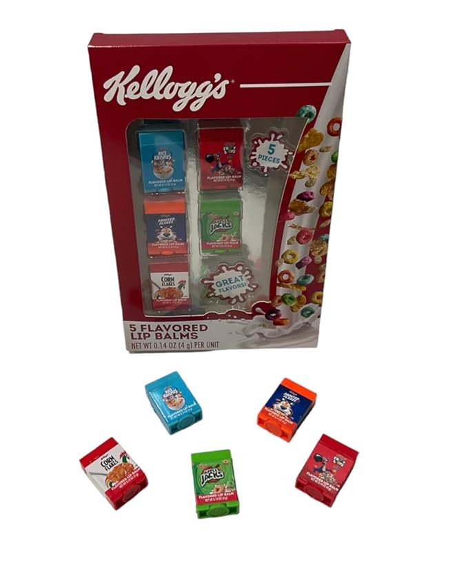 Taste Beauty 5-Piece Kelloggs Cereal Flavored Lip Balm Vending Machine Set-VivaGrace Women