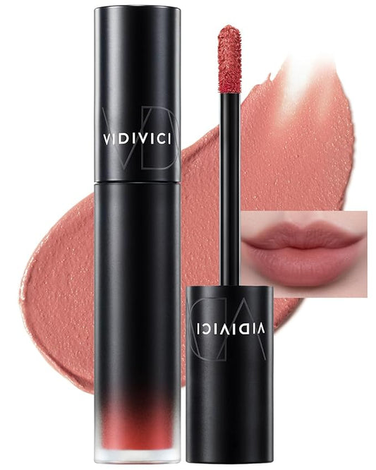 VIDIVICI Millennial Velvet Lip Tint - Thin, Comfortable & Long-Lasting Wear with Matte Finish - Seamless, Rich and Vibrant Shade - Moisture-Filled & Lightweight Texture, 0.15 fl.oz. (02 WHISPER CORAL)-VivaGrace Women