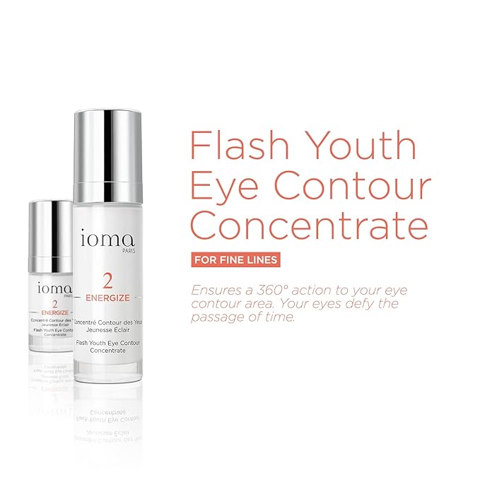 IOMA Paris - ENERGIZE Flash Youth Eye Contour Care - Eye Concentrate, Brightens Skin Tone and Erases Fine Lines, Eye Cream for Dark Circles & Puffiness, (30 ml)-VivaGrace Women