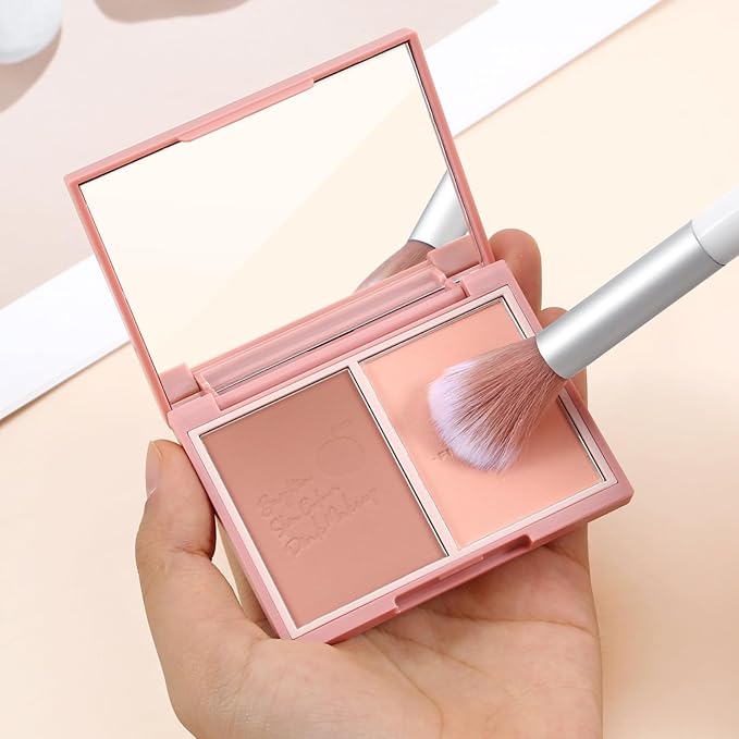 Boobeen Highlighter Contour Makeup Palette Face Matte Bronzer Powder, Compact Contouring Blush for Cheeks, Natural Long Lasting with Brush-VivaGrace Women