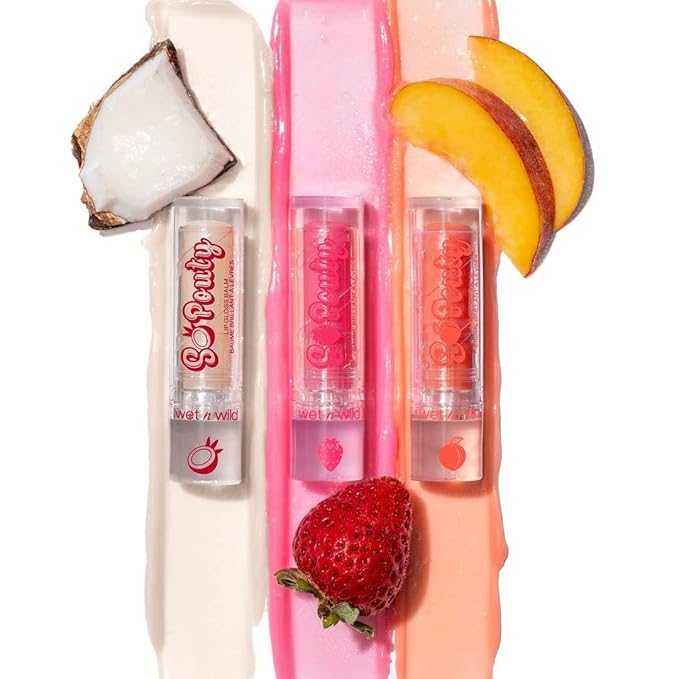 wet n wild Perfect Pout So Pouty Shine Tinted Lip Balm Coconut Flavored, Hyaluronic Acid, Vegan Collagen, Moisturizing For Dry Lip Care, Clear (Pack of 2)-VivaGrace Women