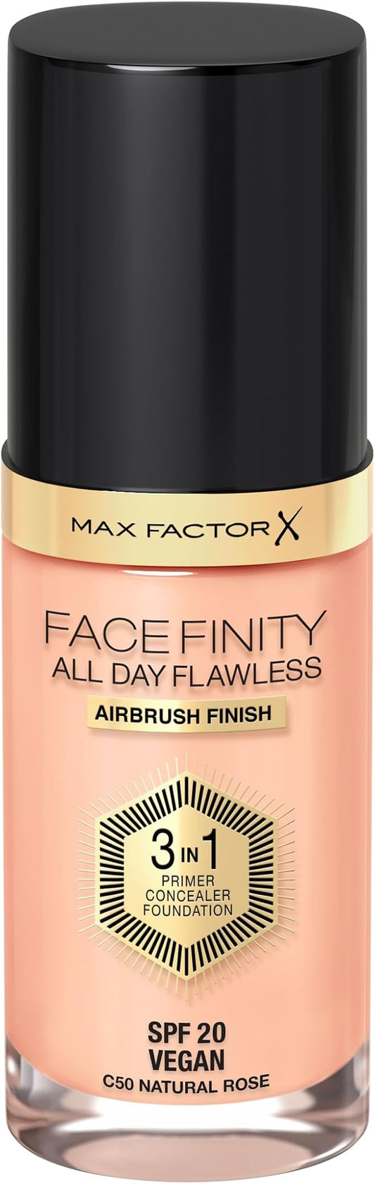 Max Factor Facefinity All Day Flawless 3 In 1 Foundation SPF 20, No. 50 Natural-VivaGrace Women