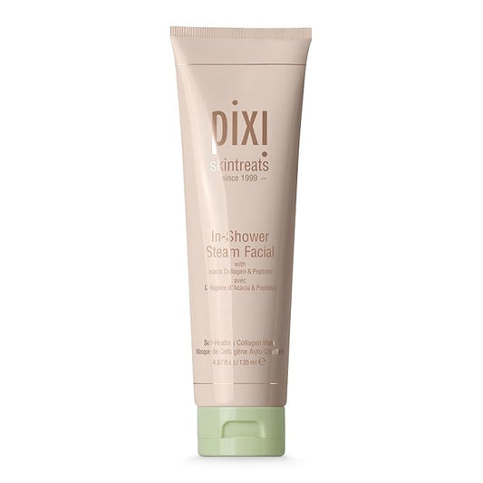 Pixi In-Shower Steam Facial | Gel-to Oil Cleanser for Radiant Skin | Deeply Nourishes, Softens & Tones | Self-heating for Use in Shower or Bath | 4.6 fl oz/ 135 ml-VivaGrace Women