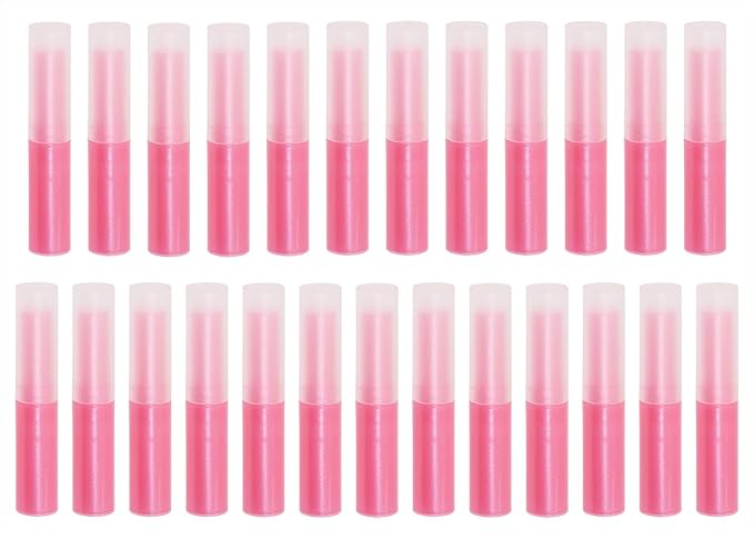 0.14oz Empty Flavored Lip Balm Container Tubes Plastic Homemade Moisturizing Lip Stick with Caps Bulk Fit for Women Adult DIY Making Supplies, 25 Count (Red)-VivaGrace Women
